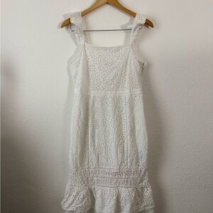 Banana Republic White Eyelet Midi Dress